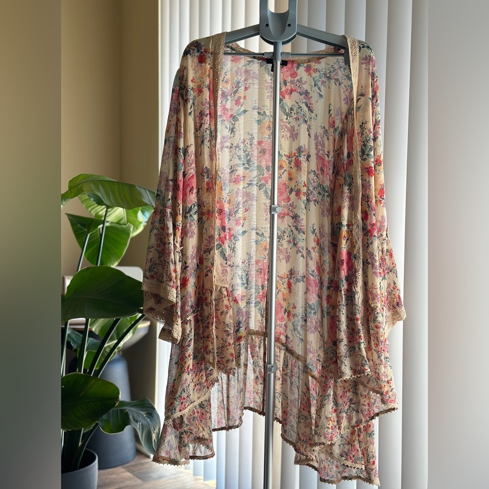 Torrid Multicolor Floral Kimono